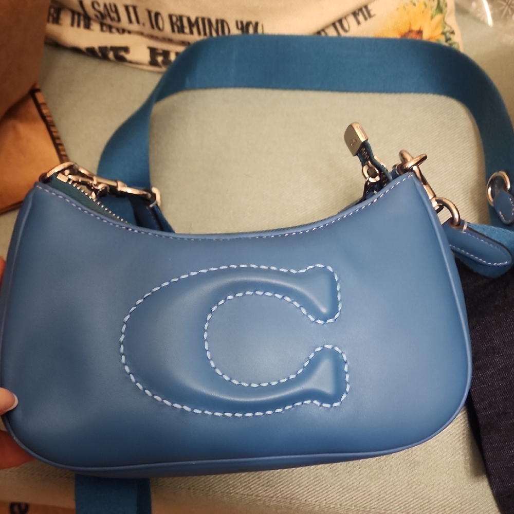 Coach Teri Shoulder Bag with Signature Quilting in Blue